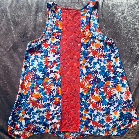 Ella Moss MultiColor Floral Flowy Tank Top - Picture 3 of 5